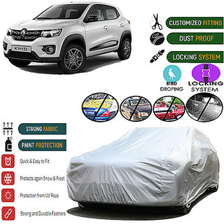 QulatiyBeast Car body cover for Renault KWID 2019 (Silver)