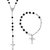MissMister 9 mm Black Catholic Christian Prayer Rosary Bead Non-Precious Metal Mala Necklace and Bracelet Jesus Combo Jewellery for Men and Women