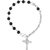 MissMister 9 mm Black Catholic Christian Prayer Rosary Bead Non-Precious Metal Mala Necklace and Bracelet Jesus Combo Jewellery for Men and Women