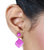 MissMister Pink Square Double Side Cube Fashion Earrings Women