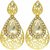 MissMister Brass Gold finish CZ Studded Pear shape Earrings for Women Girlslatest