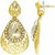 MissMister Brass Gold finish CZ Studded Pear shape Earrings for Women Girlslatest