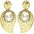 MissMister Brass Gold finish CZ Studded Floral shape designer Earrings for Women Girls