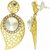 MissMister Brass Gold finish CZ Studded Floral shape designer Earrings for Women Girls