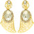 MissMister Gold Finish Brass CZ Studded Bell design fashion Earrings for Women Girls