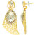 MissMister Gold Finish Brass CZ Studded Bell design fashion Earrings for Women Girls