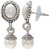 MissMister Silver plated oxidised Finish Brass Oval and Round Faux Pearls drop Earring for Women and Girls