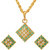 MissMister Gold Plated Pearl and Imitation Emerald Fashion Pendant with Earring Women
