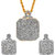 MissMister Gold Plated Invisible Set Synthetic Diamonds Fashion Pendant with Earrings Women