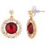 MissMister Gold Plated, Ultra high Fashion, Red CZ Studded Fashion Pendant Set