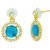 MissMister CZ Studded Blue Chess Board Cut,Pendant Earring Set Jewellery for Women