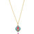 MissMister Gold Plated CZ Studded, Red and Turquoise Firoza Meenakari, Kundan Pear Shape, Chain Pendant Ethnic Necklace Jewellery for Women