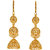 MissMister Gold plated Faux Kundan long Earwire Jhumki kaan chain Traditional Women