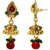 MissMister Gold Finish Red Quartz Drop Stud Jhumki Earring jewellery For Women