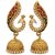 MissMister Gold Finish Colourful Meenakari Pearl Beaded Peacock Dangle And Drop Jhumki For Women