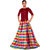 Saadhvi Multicolor Taffeta Silk Checkered Lehenga Choli