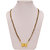 MissMister Gold Plated Brass Two Big and bold Wati with black Beaded Necklace Ethnic Mangalsutra Tanmaniya for Women