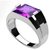 CEYLONMINE-Natural Amethyst 7.25 ratti silver Plated Ring Lab Certified  Precious Stone Kathela Ring For Unisex