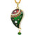 MissMister Gold Plated CZ Studded, Red and Green Meenakari Kairi Mango Shape, Chain Pendant Ethnic Necklace Jewellery for Women