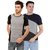 Ample Multicolour Kintted Cotton Round Neck Casual Men T-shirts pack of 2