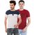 Ample Multicolour Kintted Cotton Round Neck Casual Men T-shirts pack of 2