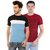 Ample Multicolour Kintted Cotton Round Neck Casual Men T-shirts pack of 2