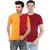 Ample Multicolour Kintted Cotton Round Neck Casual Men T-shirts pack of 2