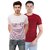 Ample Multicolour Kintted Cotton Round Neck Casual Men T-shirts pack of 2