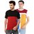 Ample Multicolour Kintted Cotton Round Neck Casual Men T-shirts pack of 2