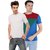Ample Multicolour Kintted Cotton Round Neck Casual Men T-shirts pack of 2