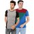 Ample Multicolour Kintted Cotton Round Neck Casual Men T-shirts pack of 2