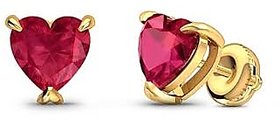 Natural Ruby stone gold plated stud designer earrings for women & girls lab certified stone ruby earrings BY CEYLONMINE
