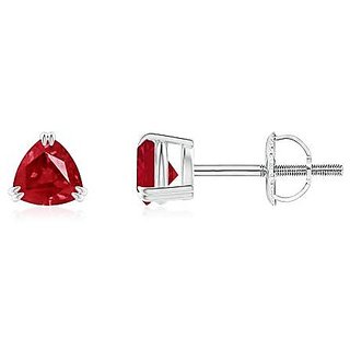 CEYLONMINE- Natural Ruby silver Plated Earring Lab Certified & Unheaed IGI Ruby(chuni) stone Earrings For Girls & Women