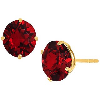 Certified Stone Ruby Gold Plaetd Designer stud  Earrings for Women  Girls Astrological Stone Ruby(manik) stud earrings BY CEYLONMINE
