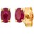 Lab Certified Ruby(Manik) Stone Stud Gold Plated Earrings For Women & Girls BY CEYLONMINE