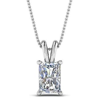 CEYLONMINE Diamond pendant natural & original silver pendant for women ( american diamond stone )
