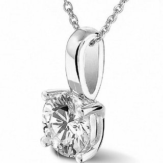 CEYLONMINE Natural Diamond Pendant original & unheated stone ( american diamond ) silver pendant for unisex