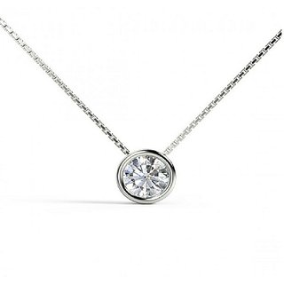 CEYLONMINE Natural American diamond pendant for girls & women stylish diamond silver pendant