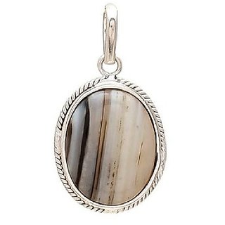 CEYLONMINE -Natural Hakik agate pendant for girls & women stylish agate silver pendant 9.25 ratti