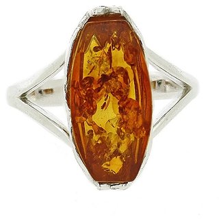 CEYLONMINE- Natural GIA Amber Ring  For Men  Women Original  Certified Stone Amber Ring for astrological purpose