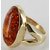CEYLONMINE- Original  Natural Amber silver Plated Finger Ring With Lab Certification