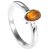 CEYLONMINE- Original  Natural stone Amber silver Plated Finger Ring With Lab Certificate Unheated  Untreated stone Amber ring for unisex