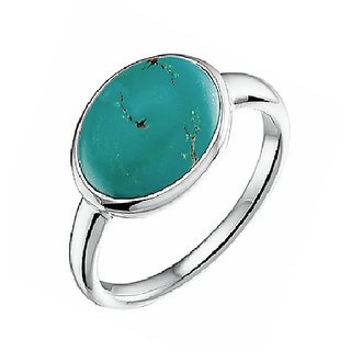 Ceylonmine-7.25 Carat Natural Turquoise Silver Ring Igi Firoza Adjustable Ring Men  Women Lab Certified  Genuine Gemstone Ring