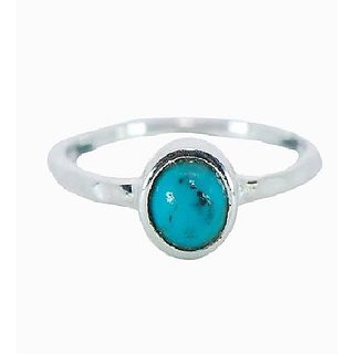 Ceylonmine-Firoza 8.5 Carat Natural Stone Ring In Silver Original & Effective Igi Turquoise(Firoza) Adjustable Ring For Men& Women
