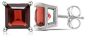 Ceylonmine- Semi-Precious Gemstone Gomed Silver Earrings Natural & Lab Certified Stone Gomed Stud Earrings For Women & Girls