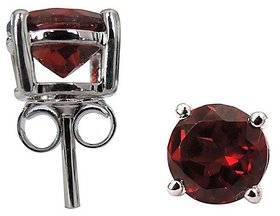 Unheated & Untreated Gomed Stud Earrings Igi Hessonite Stud Pure Silver Earrings For Women & Girls By Ceylonmine