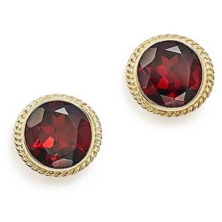 Natural & Original Hessonite/Gomed Stud Gold Plated Designer Earrings For Women & Girls By Ceylonmine