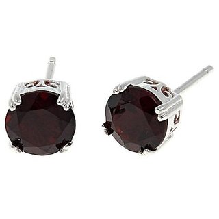 Original Gomed/Hessonite Gemstone Stud 92.5 Sterling Silver Earrings For Women  Girls By Ceylonmine