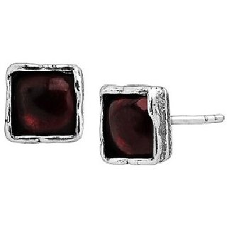 Astrological Stone Gomed/Hessonite Stone Stud Earrings Original  Certified Gomed Stone Silver Earrings By Ceylonmine