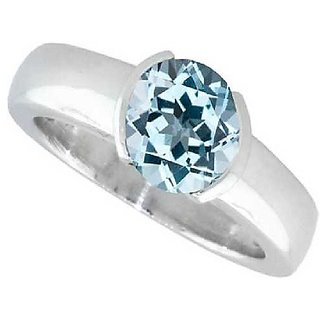 Ceylonmine- 6.25 Ratti Blue Topaz Silver Ring For Astrological Purpose Original Topaz Stone Finger Ring For Unisex